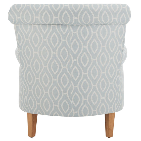 Safavieh Hazina Club Chair - Luxurious Paisley Upholstery, Classic Design, Perfect For Living Spaces & More Light Blue MCR1002G