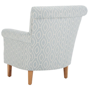 Safavieh Hazina Club Chair - Luxurious Paisley Upholstery, Classic Design, Perfect For Living Spaces & More Light Blue MCR1002G
