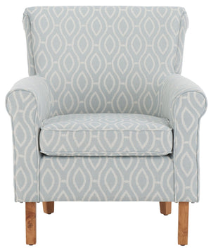 Safavieh Hazina Club Chair - Luxurious Paisley Upholstery, Classic Design, Perfect For Living Spaces & More Light Blue MCR1002G