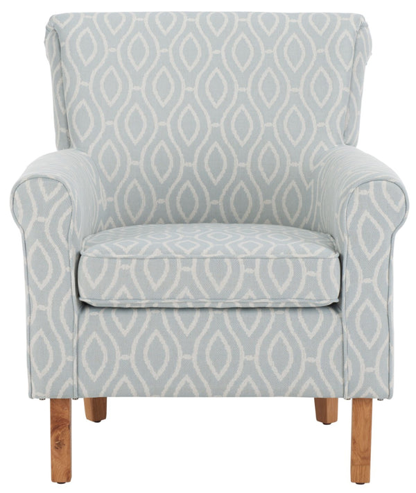 Safavieh Hazina Club Chair - Luxurious Paisley Upholstery, Classic Design, Perfect For Living Spaces & More Light Blue MCR1002G