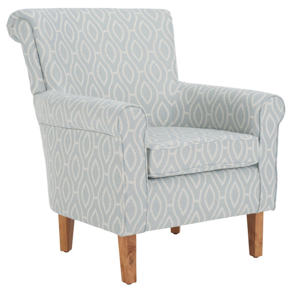 Safavieh Hazina Club Chair - Luxurious Paisley Upholstery, Classic Design, Perfect For Living Spaces & More Light Blue MCR1002G