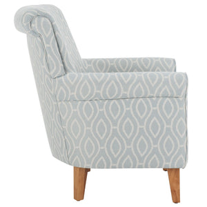 Safavieh Hazina Club Chair - Luxurious Paisley Upholstery, Classic Design, Perfect For Living Spaces & More Light Blue MCR1002G
