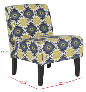 Safavieh Lisimba Bold Armless Club Chair With Tribal Pattern Upholstery For Stylish Living Room Accent MCR1003A