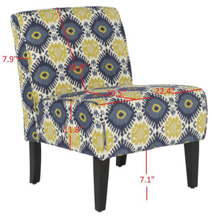 Safavieh Lisimba Bold Armless Club Chair With Tribal Pattern Upholstery For Stylish Living Room Accent MCR1003A