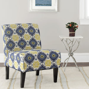 Safavieh Lisimba Bold Armless Club Chair With Tribal Pattern Upholstery For Stylish Living Room Accent MCR1003A