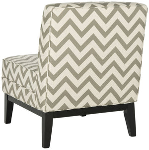 Safavieh Armond Chair - Stylish Chevron Accent Chair For Modern Living Rooms, Bedrooms, Or Cozy Reading Nooks Grey/White MCR1006C