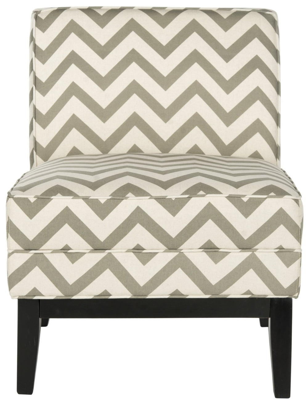 Safavieh Armond Chair - Stylish Chevron Accent Chair For Modern Living Rooms, Bedrooms, Or Cozy Reading Nooks Grey/White MCR1006C