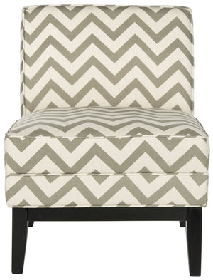 Safavieh Armond Chair - Stylish Chevron Accent Chair For Modern Living Rooms, Bedrooms, Or Cozy Reading Nooks Grey/White MCR1006C