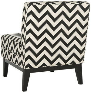 Safavieh Armond Chair - Stylish Chevron Accent Chair For Modern Living Rooms, Bedrooms, Or Cozy Reading Nooks Black / White MCR1006D