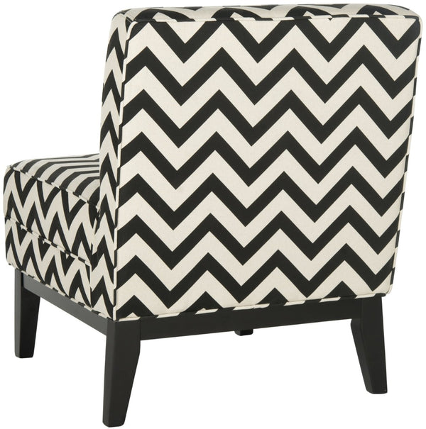 Safavieh Armond Chair - Stylish Chevron Accent Chair For Modern Living Rooms, Bedrooms, Or Cozy Reading Nooks Black / White MCR1006D