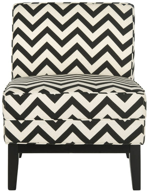 Safavieh Armond Chair - Stylish Chevron Accent Chair For Modern Living Rooms, Bedrooms, Or Cozy Reading Nooks Black / White MCR1006D