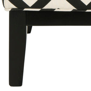 Safavieh Armond Chair - Stylish Chevron Accent Chair For Modern Living Rooms, Bedrooms, Or Cozy Reading Nooks Black / White MCR1006D
