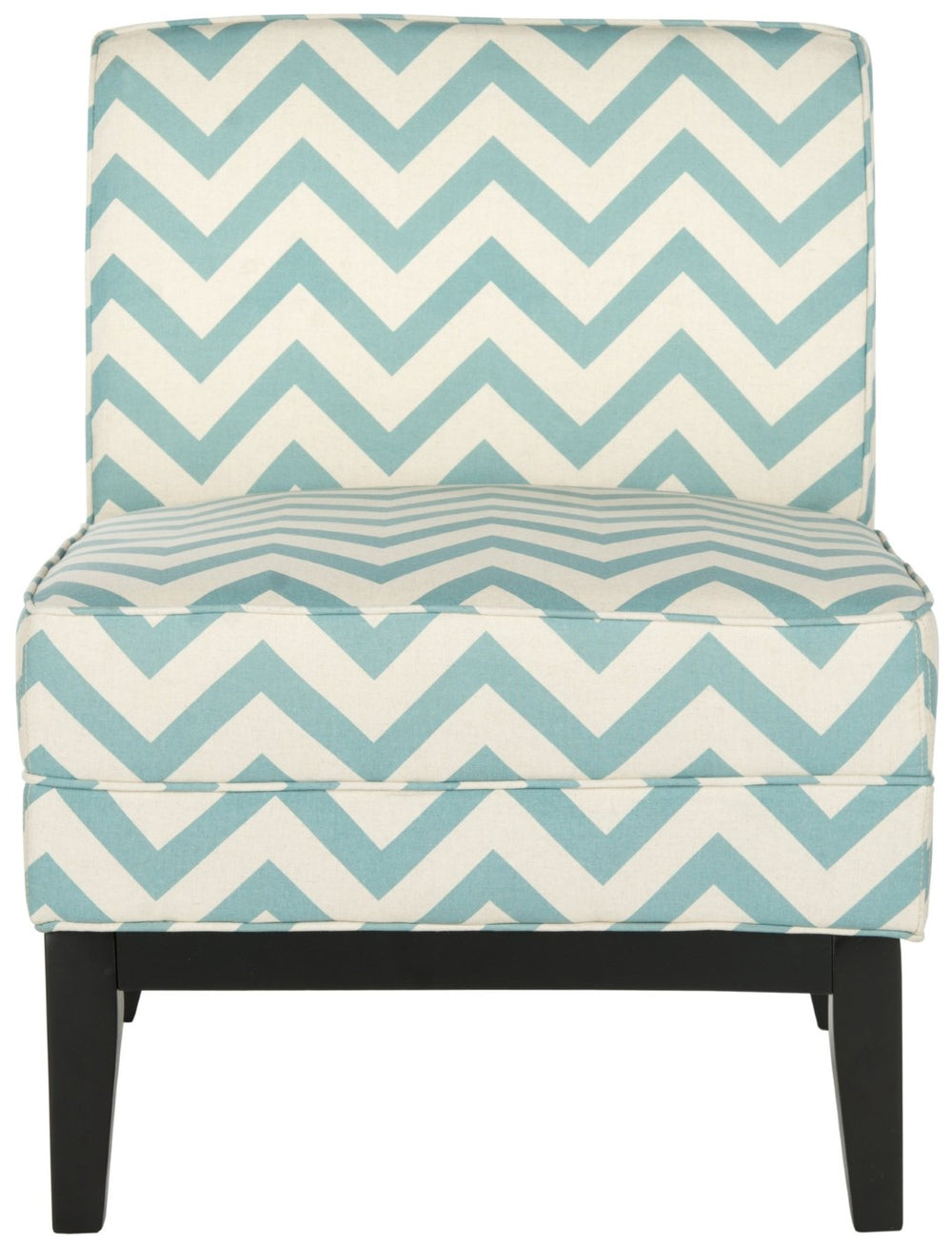 Safavieh Armond Chair - Chic Blue & White Chevron Accent Chair With Espresso Legs For Small Spaces & Style MCR1006E