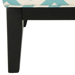 Safavieh Armond Chair - Chic Blue & White Chevron Accent Chair With Espresso Legs For Small Spaces & Style MCR1006E