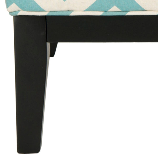 Safavieh Armond Chair - Chic Blue & White Chevron Accent Chair With Espresso Legs For Small Spaces & Style MCR1006E