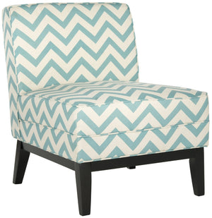 Safavieh Armond Chair - Chic Blue & White Chevron Accent Chair With Espresso Legs For Small Spaces & Style MCR1006E