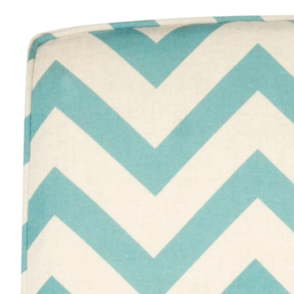 Safavieh Armond Chair - Chic Blue & White Chevron Accent Chair With Espresso Legs For Small Spaces & Style MCR1006E