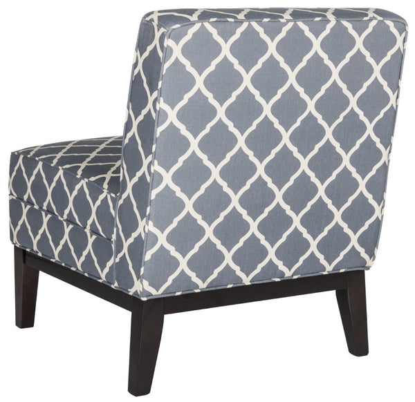 Safavieh Armond Chair - Stylish Chevron Accent Chair For Modern Living Rooms, Bedrooms, Or Cozy Reading Nooks Navy MCR1006H