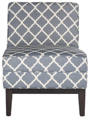 Safavieh Armond Chair - Stylish Chevron Accent Chair For Modern Living Rooms, Bedrooms, Or Cozy Reading Nooks Navy MCR1006H