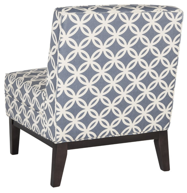 Safavieh Armond Chair - Stylish Chevron Accent Chair For Modern Living Rooms, Bedrooms, Or Cozy Reading Nooks Blue MCR1006J