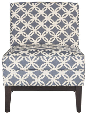 Safavieh Armond Chair - Stylish Chevron Accent Chair For Modern Living Rooms, Bedrooms, Or Cozy Reading Nooks Blue MCR1006J