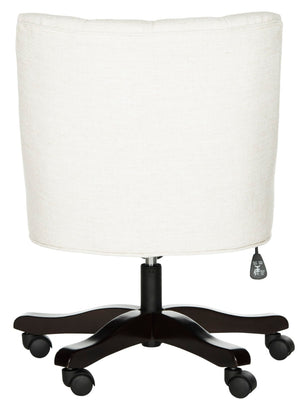 Safavieh Soho Tufted Swivel Desk Chair - Elegant Mid-Century Modern Design With Comfortable Ergonomic Support Creme MCR1030A