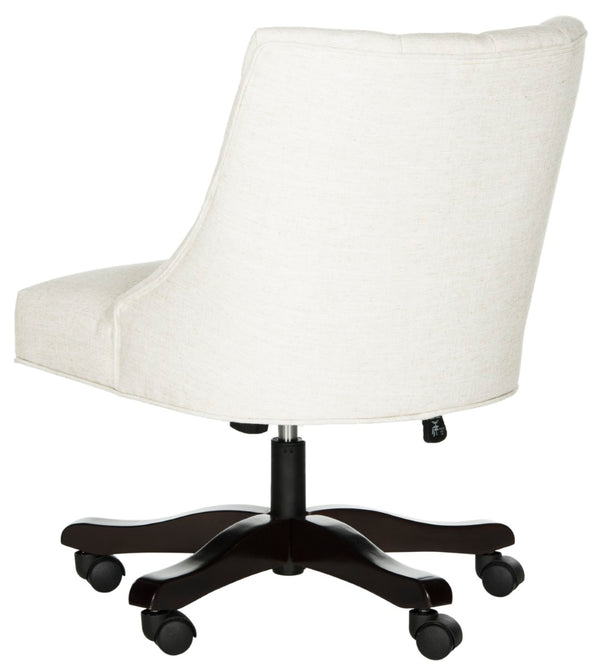 Safavieh Soho Tufted Swivel Desk Chair - Elegant Mid-Century Modern Design With Comfortable Ergonomic Support Creme MCR1030A