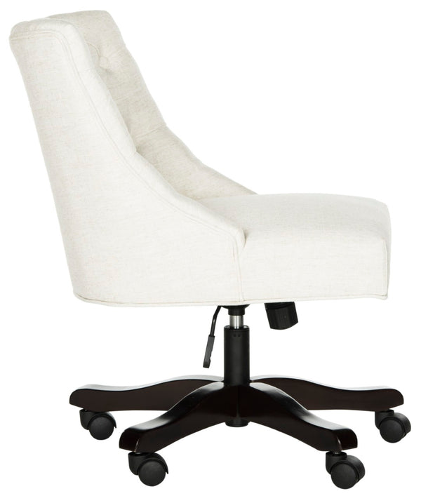Safavieh Soho Tufted Swivel Desk Chair - Elegant Mid-Century Modern Design With Comfortable Ergonomic Support Creme MCR1030A