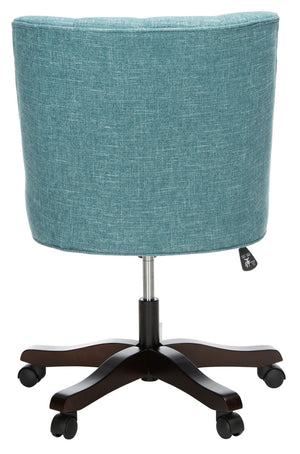 Safavieh Soho Tufted Swivel Desk Chair - Elegant Mid-Century Modern Design With Comfortable Ergonomic Support Light Blue MCR1030E