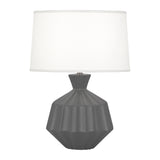 Robert Abbey Matte Ash Orion Table Lamp Matte Ash Glazed Ceramic Oyster Linen Shade With Self Fabric Top Diffuser