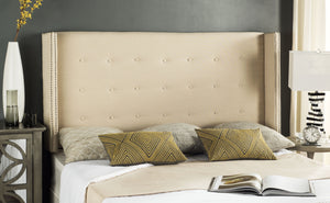 Safavieh Keegan Full Headboard - Elegant Design For A Stylish Bedroom Retreat With Timeless Appeal And Comfort Parchment Plywood,100% Linen,Iron Mcr4007n-f