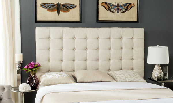 Safavieh LAMAR King Headboard in Wheat - Elegant Upholstered Design for Modern & Classic Bedroom Styles MCR4021G