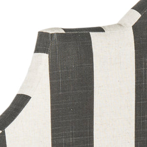 Safavieh Hallmar King Headboard - Stylish Black And White Stripe Design For A Modern Bedroom Makeover Black ,White 80% Polyester,20% Linen Mcr4027k
