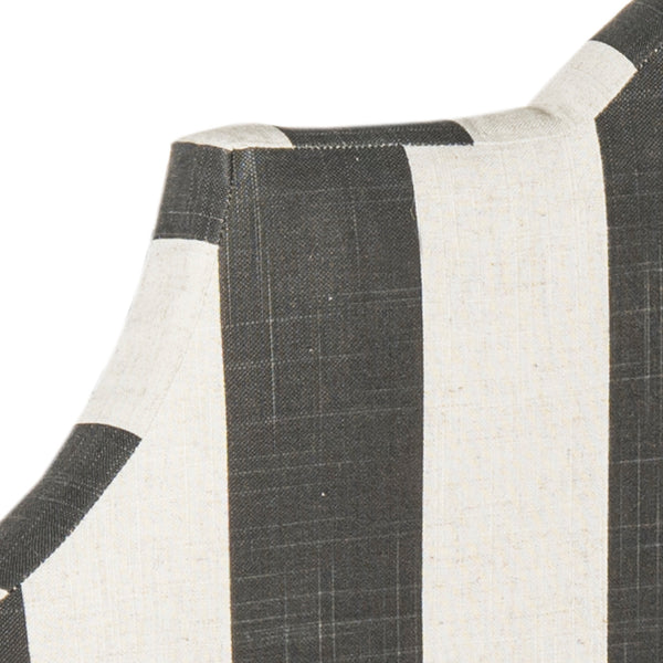 Safavieh Hallmar King Headboard - Stylish Black And White Stripe Design For A Modern Bedroom Makeover Black ,White 80% Polyester,20% Linen Mcr4027k