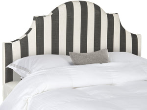 Safavieh Hallmar King Headboard - Stylish Black And White Stripe Design For A Modern Bedroom Makeover Black ,White 80% Polyester,20% Linen Mcr4027k
