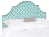 Safavieh Hallmar Blue & White Arched Headboard Silver Nail Head  Blue/White MCR4027P