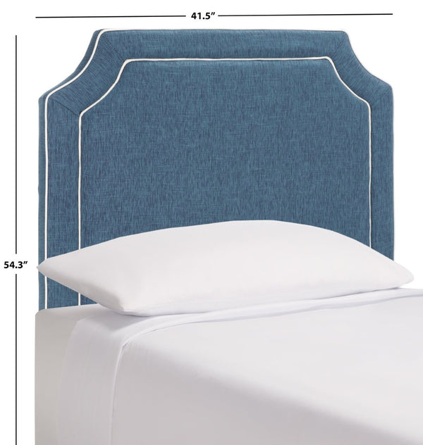 Safavieh DANE Twin Headboard in Navy & White - Stylish Upholstered Design for Modern Teen & Guest Rooms MCR4032C