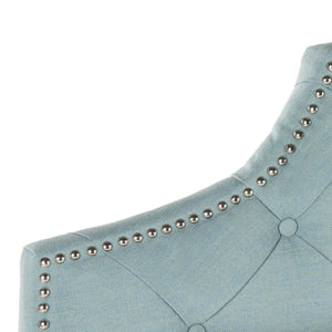 Safavieh AREBELLE Sky Blue Queen Headboard - Elegant Upholstered Design for Modern & Classic Bedrooms MCR4036B