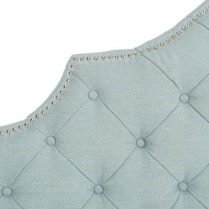 Safavieh AREBELLE Sky Blue Queen Headboard - Elegant Upholstered Design for Modern & Classic Bedrooms MCR4036B