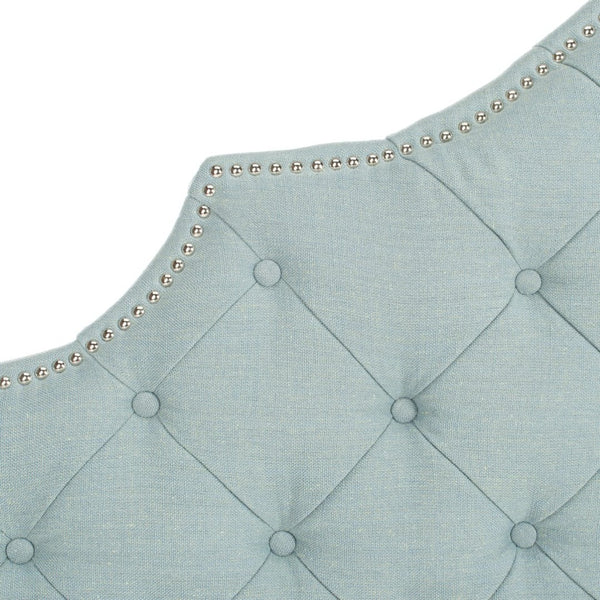 Safavieh AREBELLE Sky Blue Queen Headboard - Elegant Upholstered Design for Modern & Classic Bedrooms MCR4036B