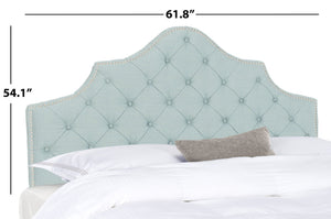 Safavieh AREBELLE Sky Blue Queen Headboard - Elegant Upholstered Design for Modern & Classic Bedrooms MCR4036B