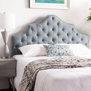 Safavieh AREBELLE Sky Blue Queen Headboard - Elegant Upholstered Design for Modern & Classic Bedrooms MCR4036B