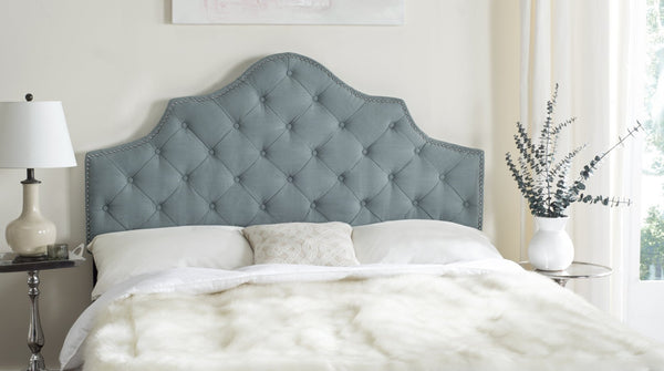 Safavieh AREBELLE Sky Blue Queen Headboard - Elegant Upholstered Design for Modern & Classic Bedrooms MCR4036B