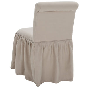 Safavieh Ivy Feminine Vanity Chair - Elegant Upholstered Seating For Dressing Areas, Bedrooms & Bathrooms Taupe MCR4200A