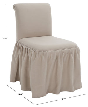 Safavieh Ivy Feminine Vanity Chair - Elegant Upholstered Seating For Dressing Areas, Bedrooms & Bathrooms Taupe MCR4200A