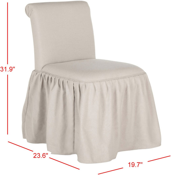 Safavieh Ivy Feminine Vanity Chair - Elegant Upholstered Seating For Dressing Areas, Bedrooms & Bathrooms Taupe MCR4200A