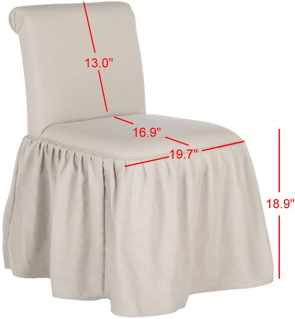 Safavieh Ivy Feminine Vanity Chair - Elegant Upholstered Seating For Dressing Areas, Bedrooms & Bathrooms Taupe MCR4200A