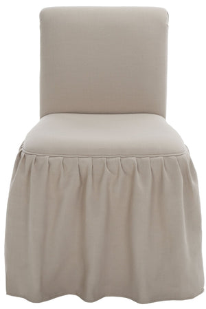 Safavieh Ivy Feminine Vanity Chair - Elegant Upholstered Seating For Dressing Areas, Bedrooms & Bathrooms Taupe MCR4200A