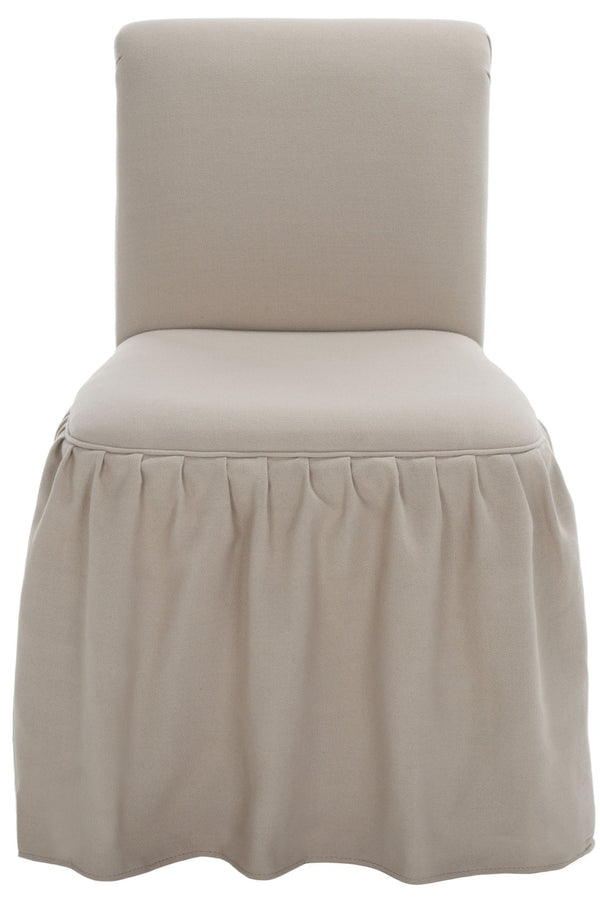 Safavieh Ivy Feminine Vanity Chair - Elegant Upholstered Seating For Dressing Areas, Bedrooms & Bathrooms Taupe MCR4200A