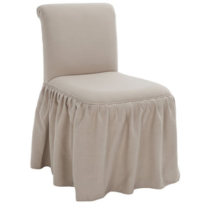 Safavieh Ivy Feminine Vanity Chair - Elegant Upholstered Seating For Dressing Areas, Bedrooms & Bathrooms Taupe MCR4200A